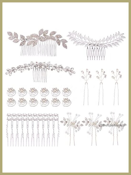 41-Piece Rhinestone Pearl Hair Pins & Combs Set Wedding Bridal Accessories main image 4